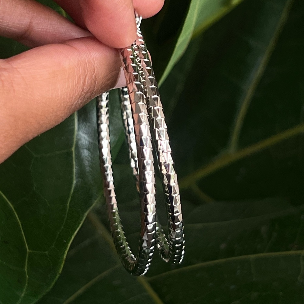 Big Silver Hoop Earrings
